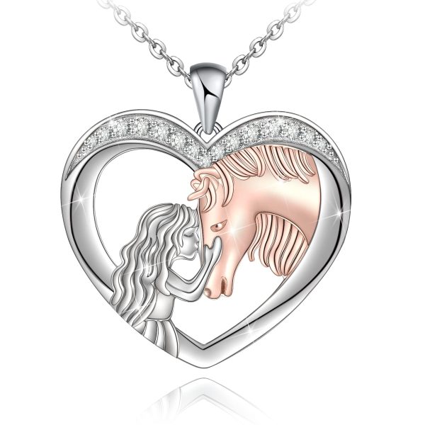 Horse Pendant Necklace for Women Sterling Silver Lucky Girls with Horse Birthday Christmas Jewelry Gifts