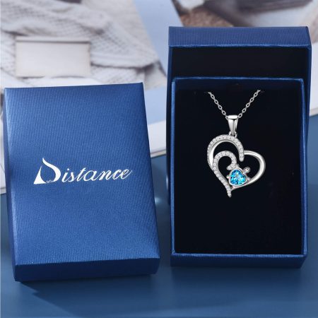 Double Love Heart Necklace for Women Sterling Silver Ocean Spray Sea Turtle Pendant Necklace Birthday Gifts - Image 5