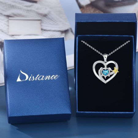 Double Love Heart Necklace for Women Sterling Silver Ocean Spray Sea Turtle Pendant Necklace Birthday Gifts - Image 5