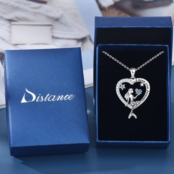 Sterling Silver Classic Sea Mermaid Crescent Moon Necklace Pendant Valentine's Gifts Jewelry - Image 5