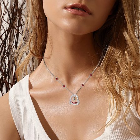 Witch Necklace Sterling Silver Heart Witch Pendant Necklace  with Heart Moon Christmas Birthday Memorial Gift - Image 3